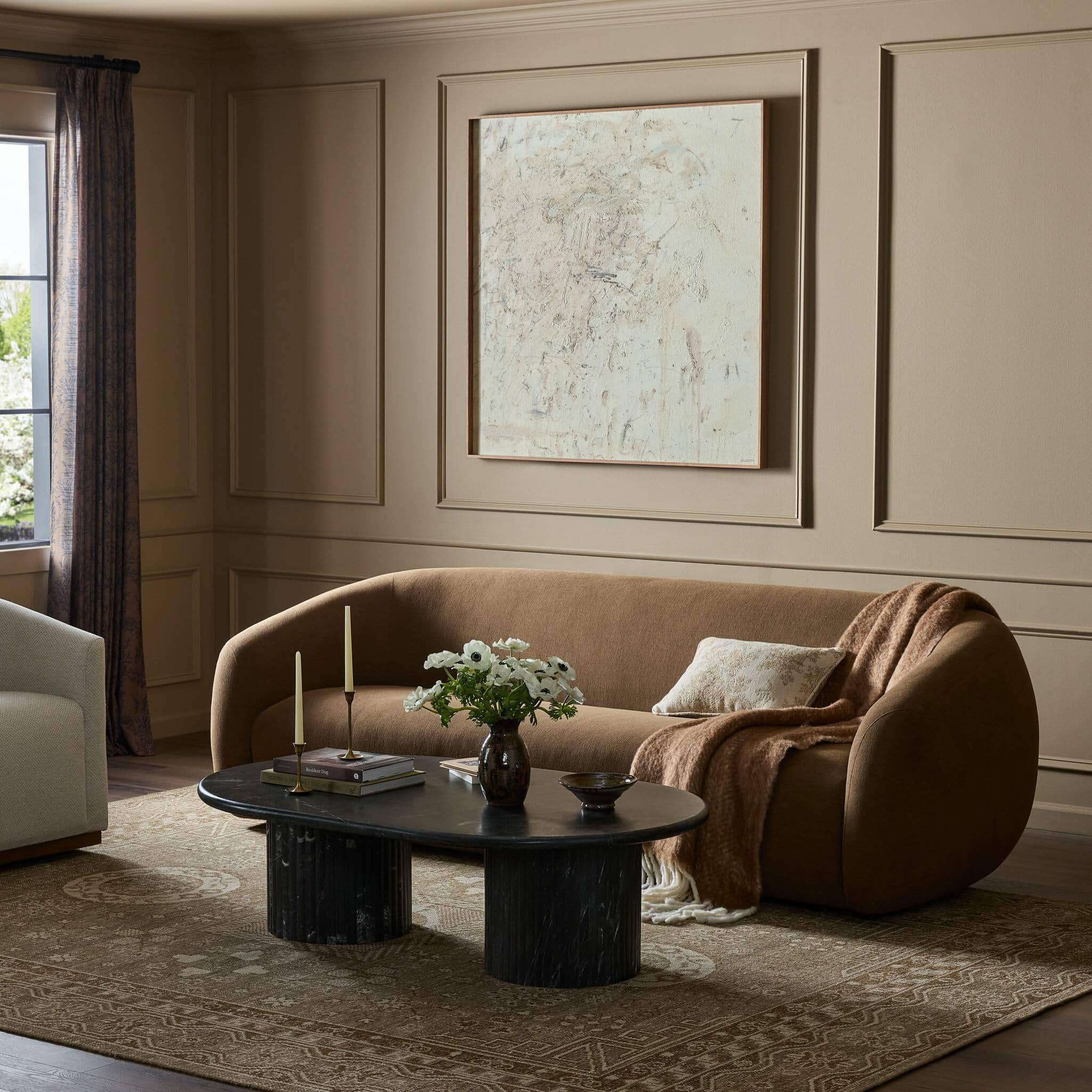 curved organic shapes sofas tables Iowa
