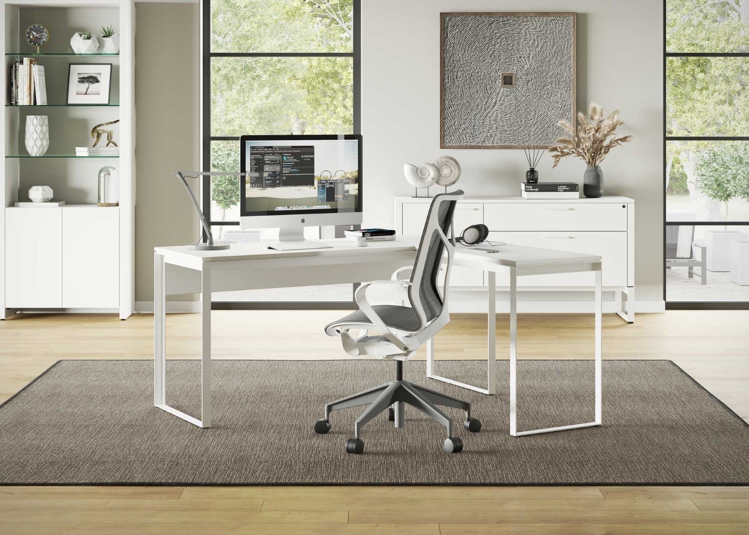 Linea Work Desk - White BDI Office Collection - Linea Work Desk - White
