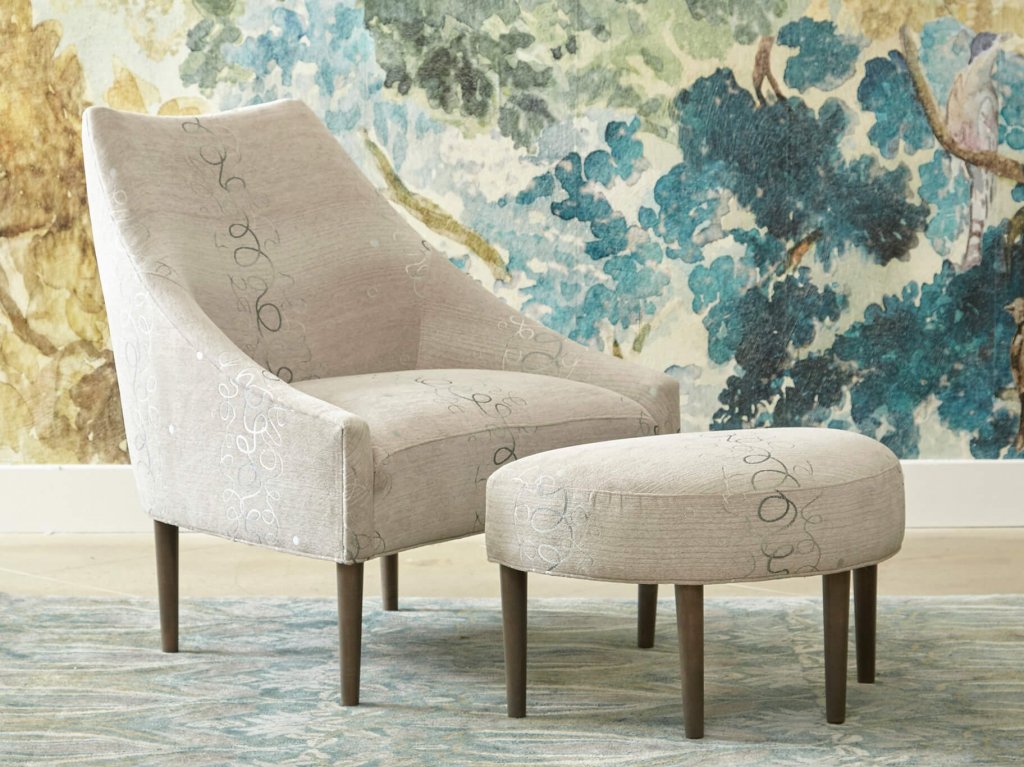 interior design style: new classics Sonata_chair_ottoman_Simple Chic