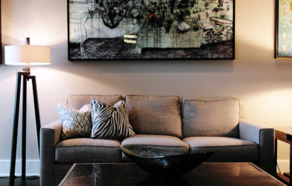 Sofa with lamp