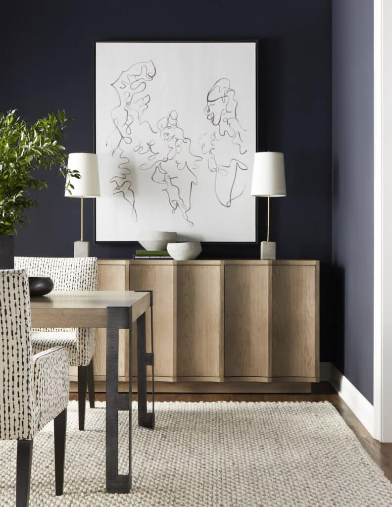 Fret Dining Table w/Textured Metal Fret Leg