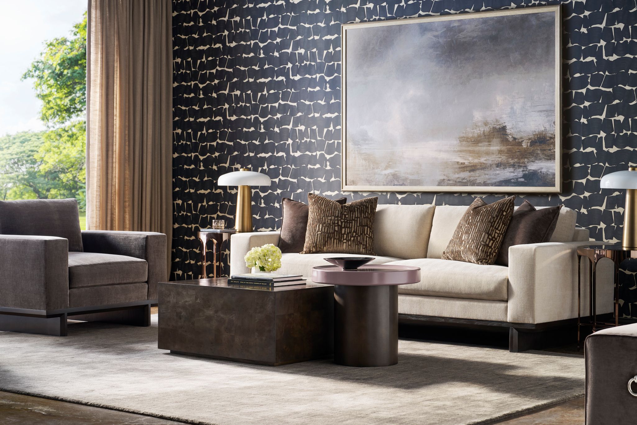 high-tech media center, Sophisticated Black and Umber Color Scheme: Depth and Warmth in Contemporary Interiors, BY DESIGN furniture + interior design