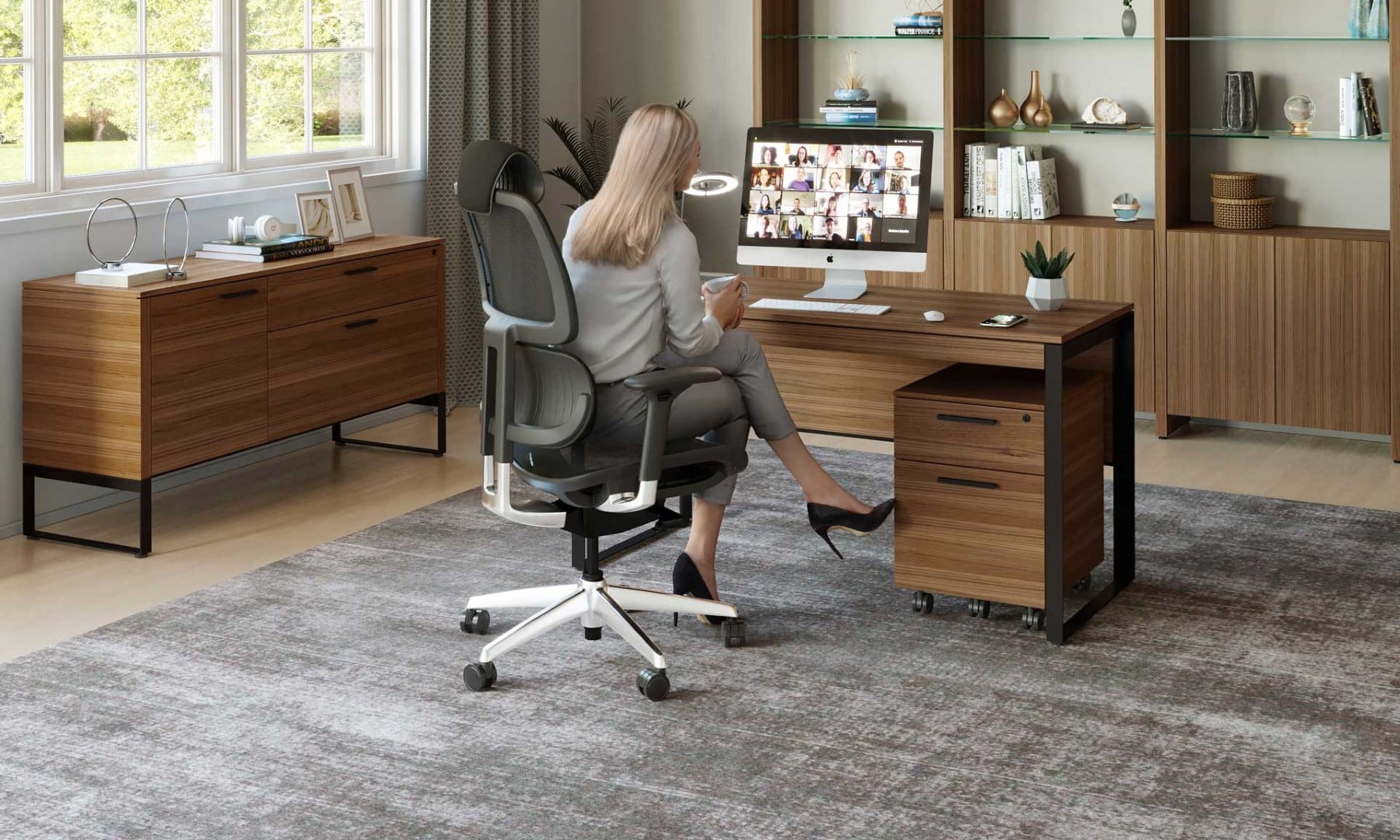 Voca-Mesh-Chair-wLinea-Offi Voca Mesh Chair + Linea Desk