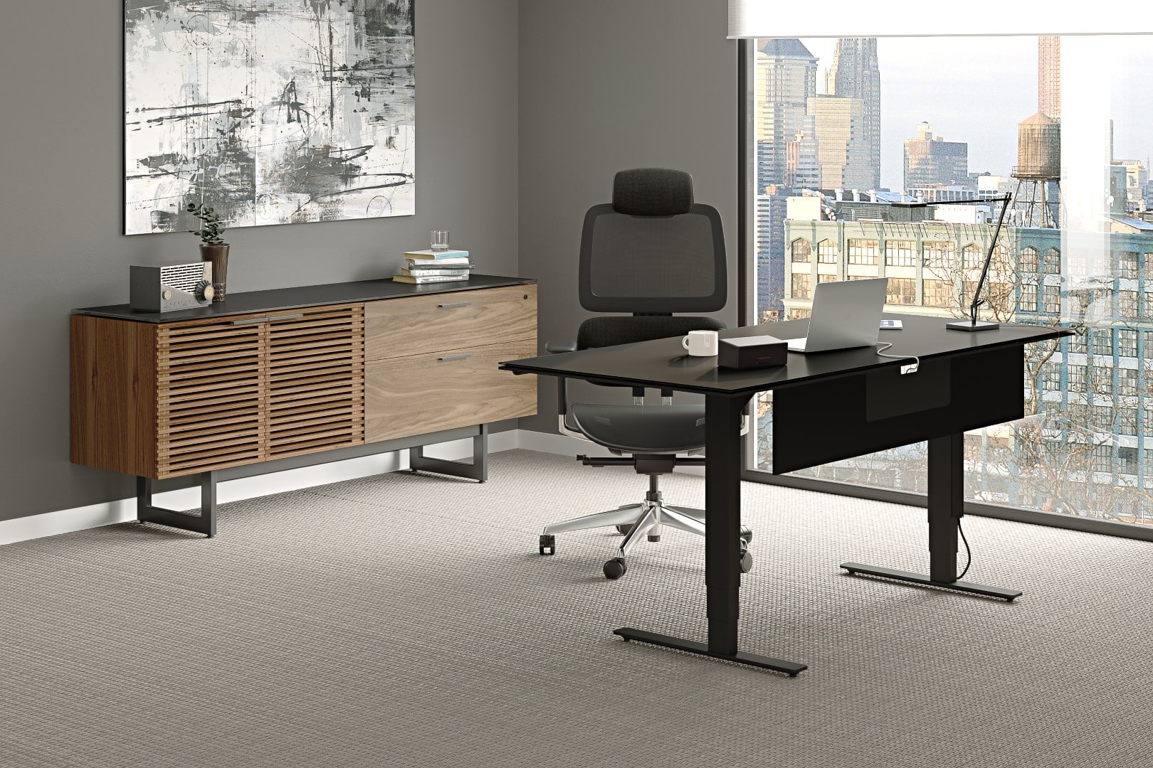 corridor-6529-WL-stance-lift-desk-6652-BLK-BDI-height-adjustable-desk-LS1 Corridor Lift Desk