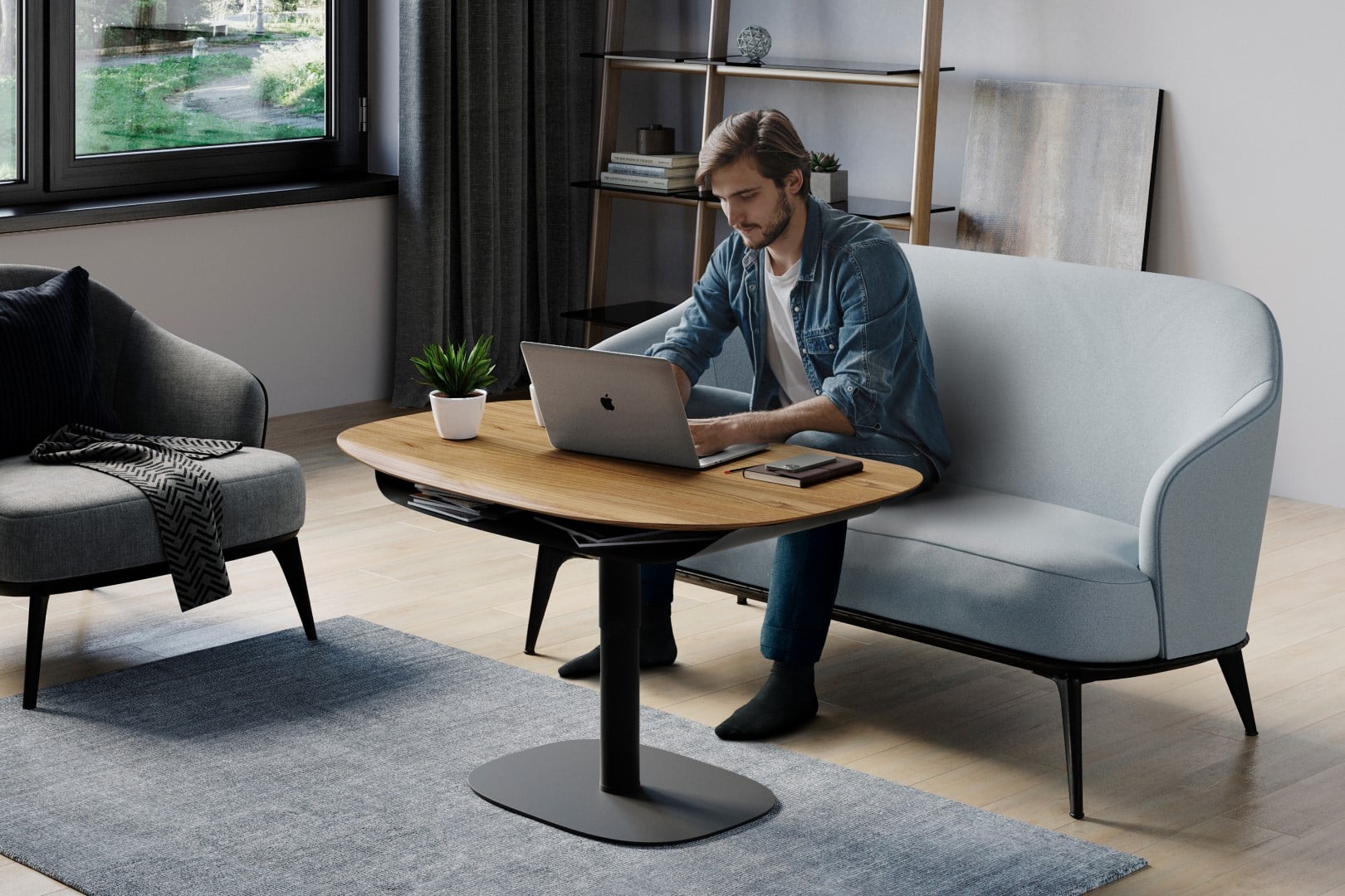 soma-1130-height-adjustable-modern-coffee-table-bdi-furniture-walnut-ls1d BDI Office Collection - Soma Adjustable Standing Desk